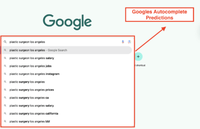 Googles autocomplete predictions