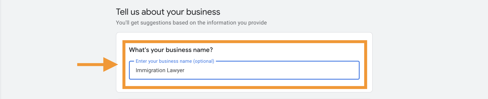 business name