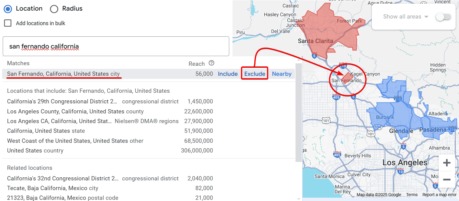 How to Exclude Locations for Google Ads for Masonry