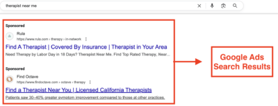 google ads search results