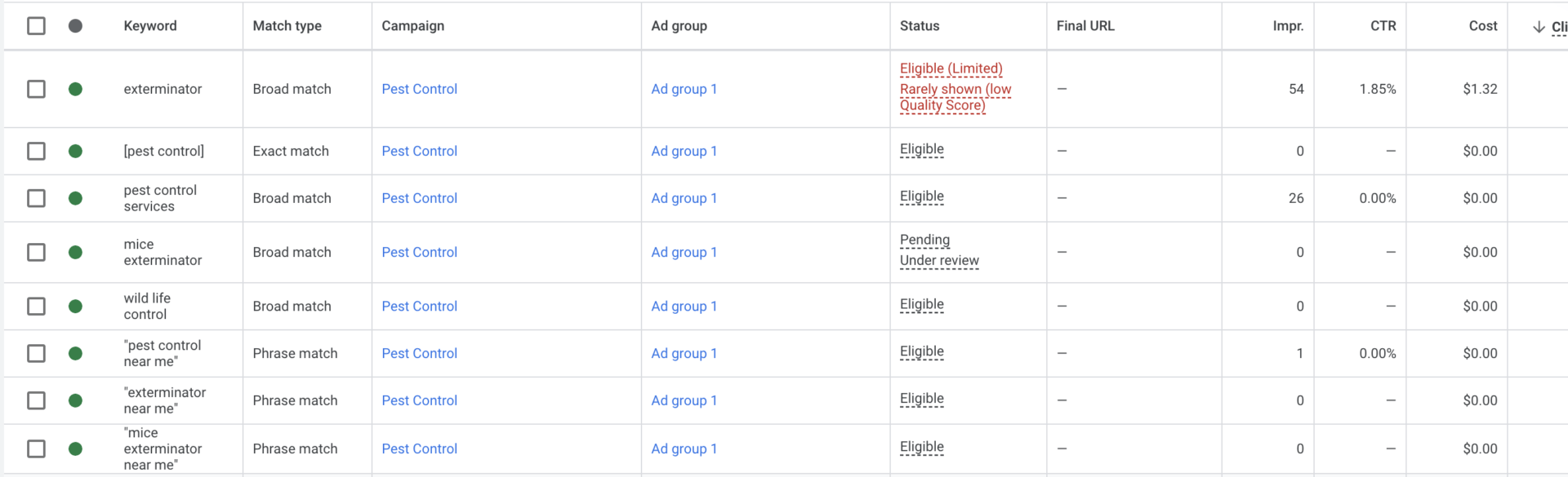 google keyword planner