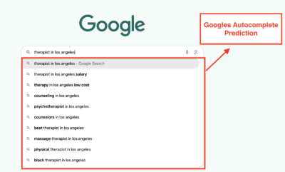 googles autocomplete prediction for therapists