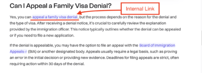 internal link