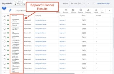 keyword planner