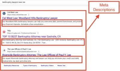 meta descriptions for bankruptcy lawyers website