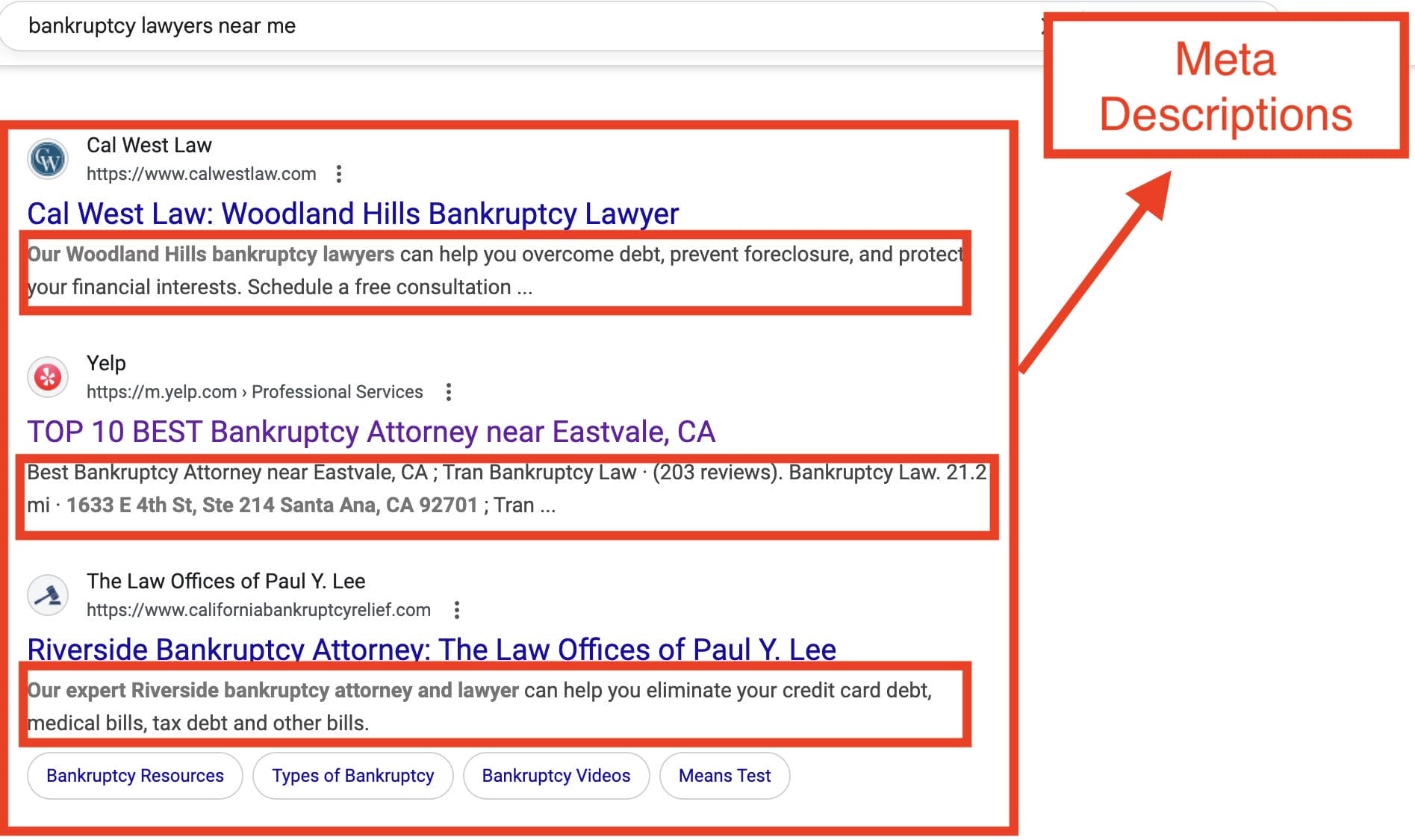 meta descriptions for bankruptcy lawyers website