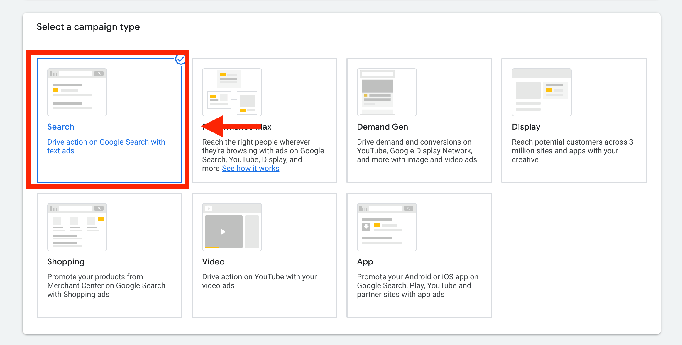 search campaign type