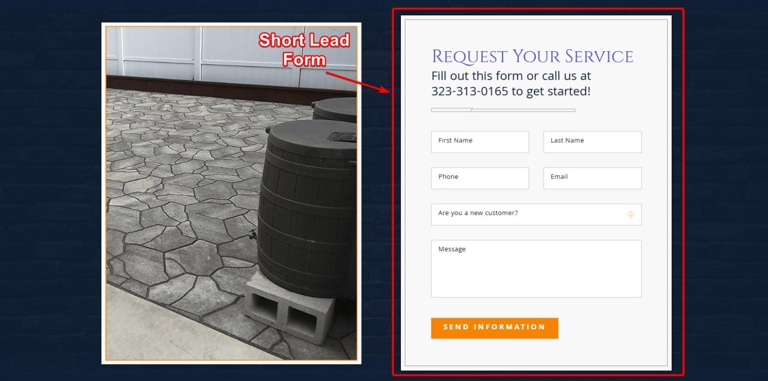 Short Lead Form Sample - Google Ads for Masonry