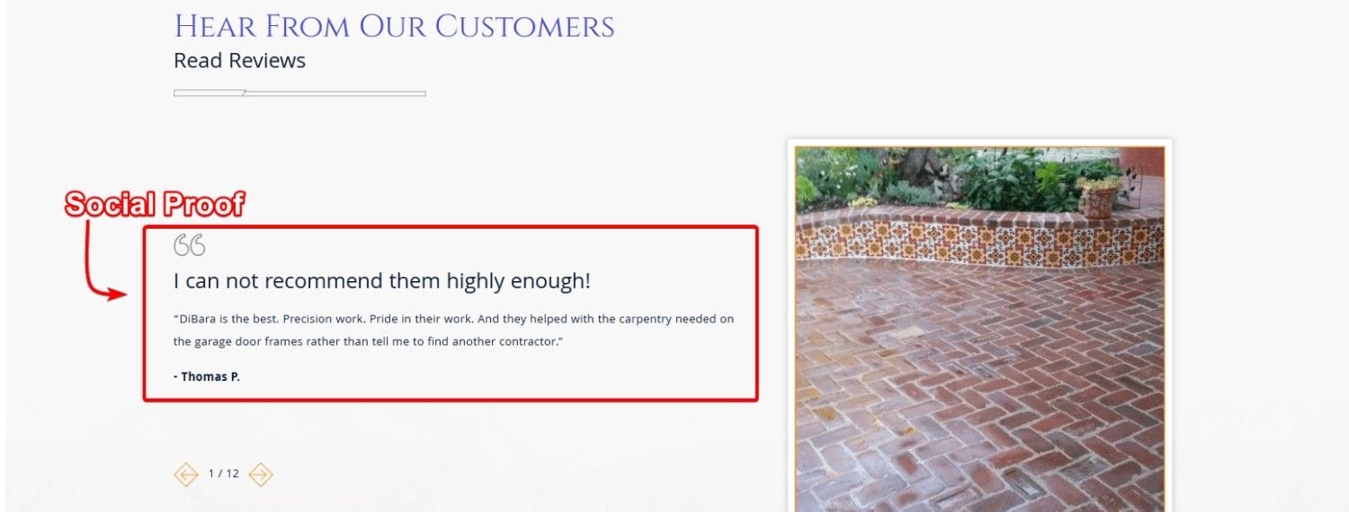 Social Proof Sample - Google Ads for Masonry
