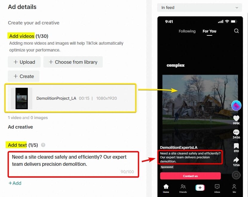 Adding Text to Ads