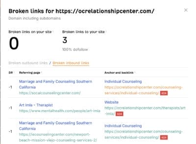 ahrefs broken link checker