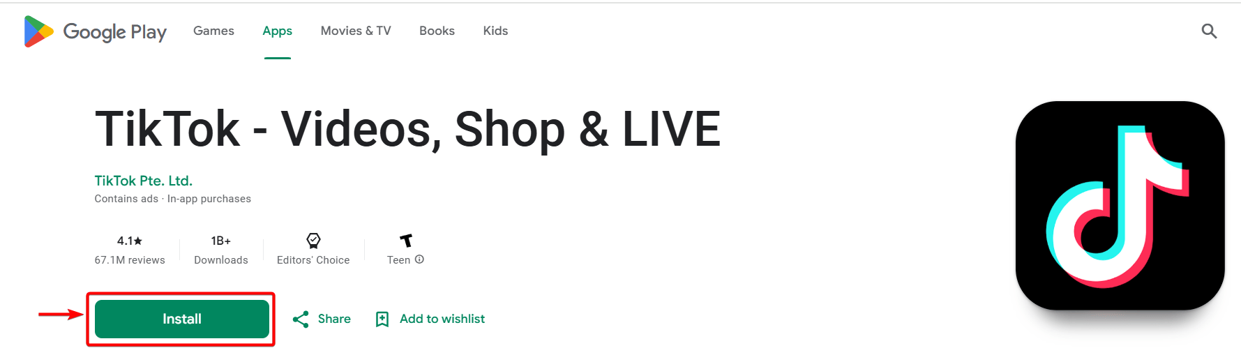 TikTok Download App in Playstore