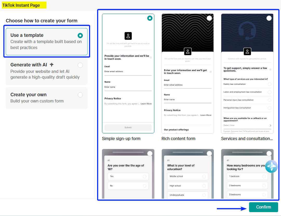 Instant Form Templates