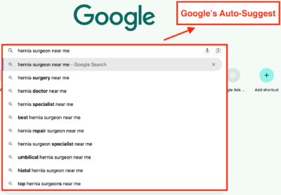 googles auto suggest