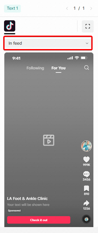 In Feed Sample for TikTok Ads for Podiatrists