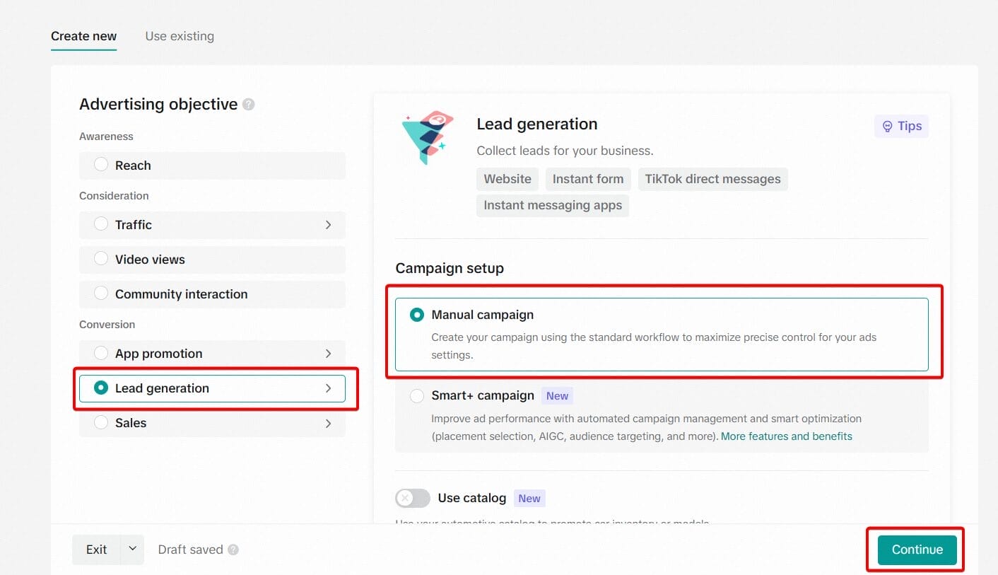Lead Generation Option