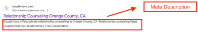 meta description for seo relationship coach