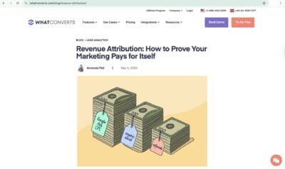 screenshot example of a blog post