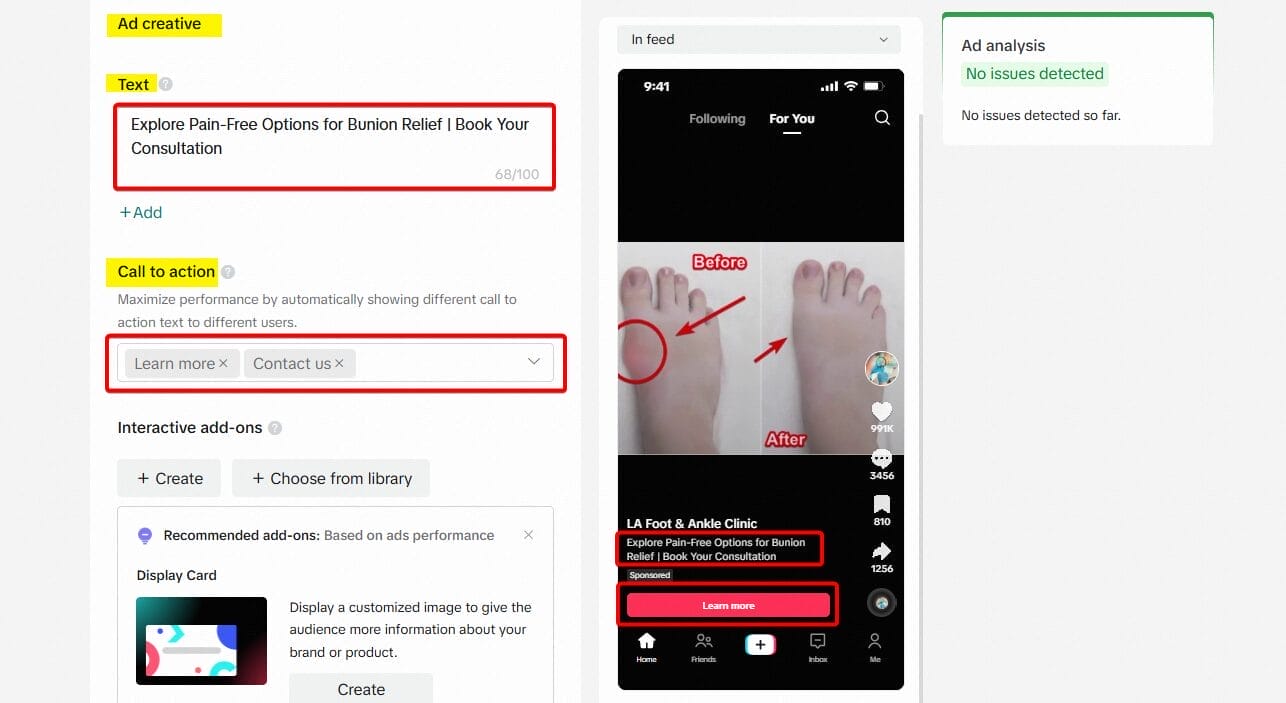 Text and CTAs Sample