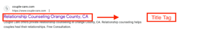 title tag relationship coach seo