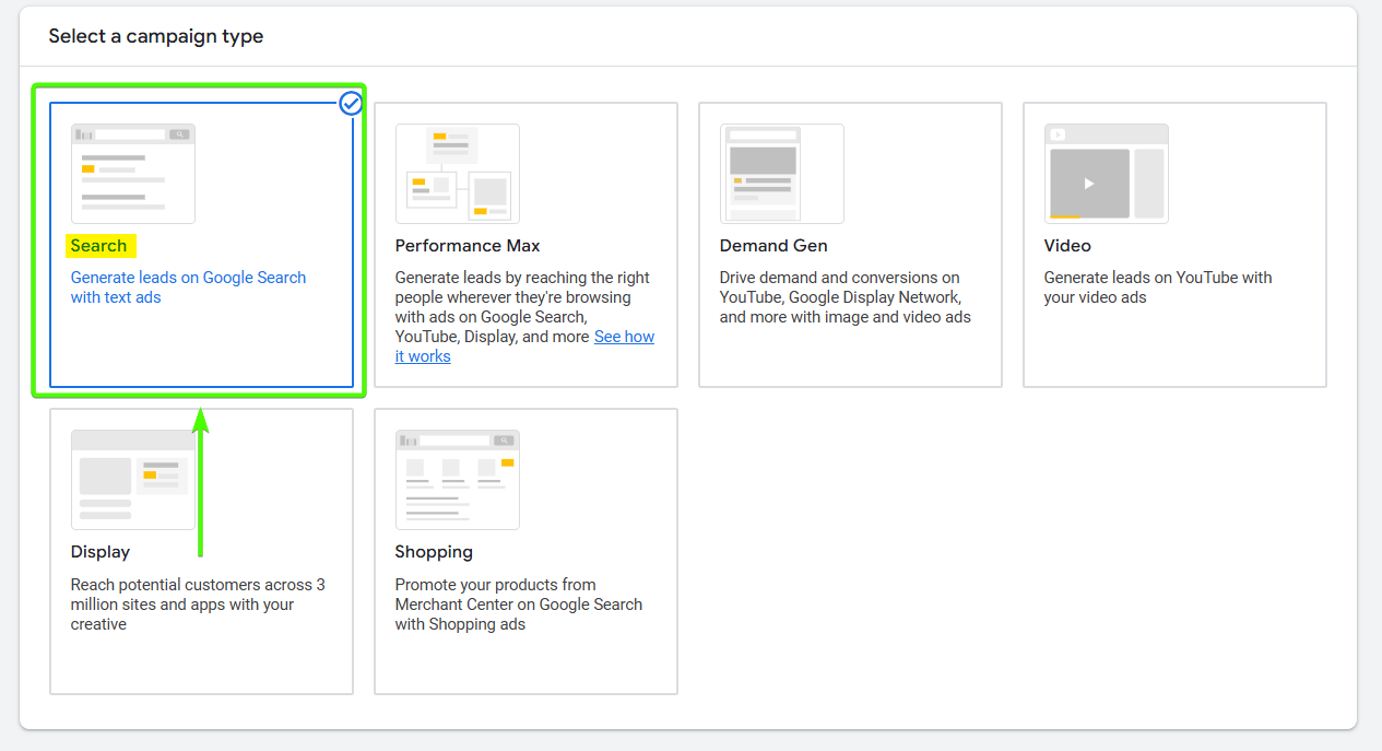 Search as Campaign Type