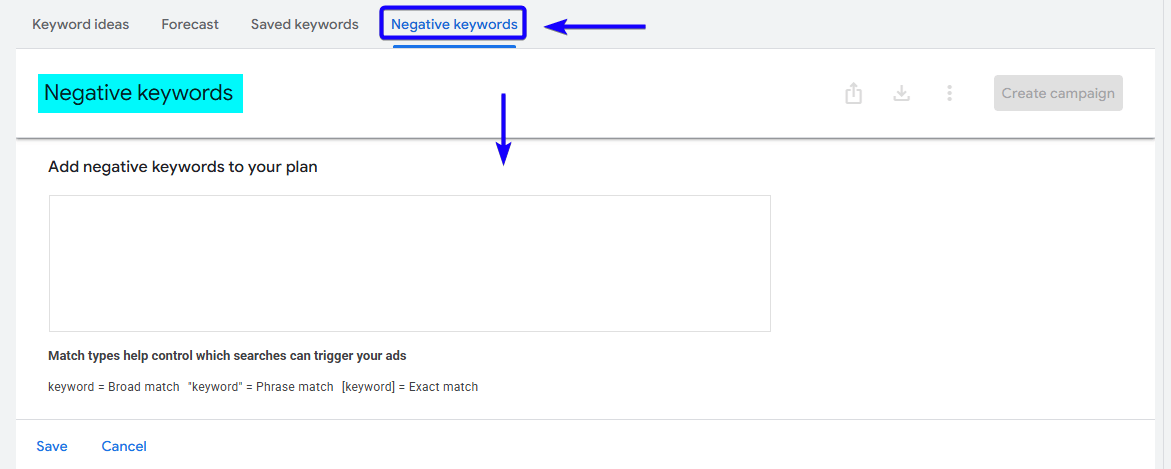 Negative keyword list in Google Ads to filter out irrelevant trucking traffic