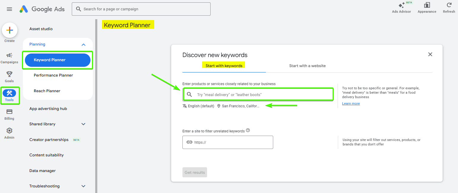 Google Ads Keyword Planner